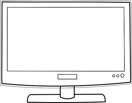 Flat Screen Television Vector PNG Image