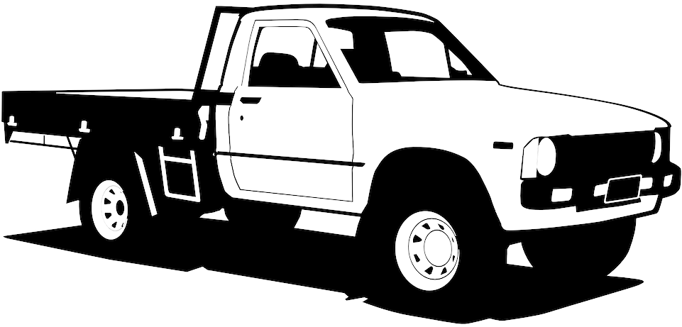 Flatbed Pickup Truck Silhouette PNG Image