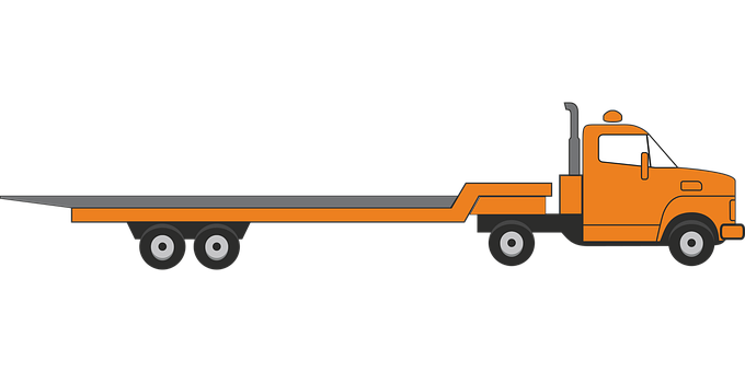 Flatbed Truck Vector Illustration PNG Image