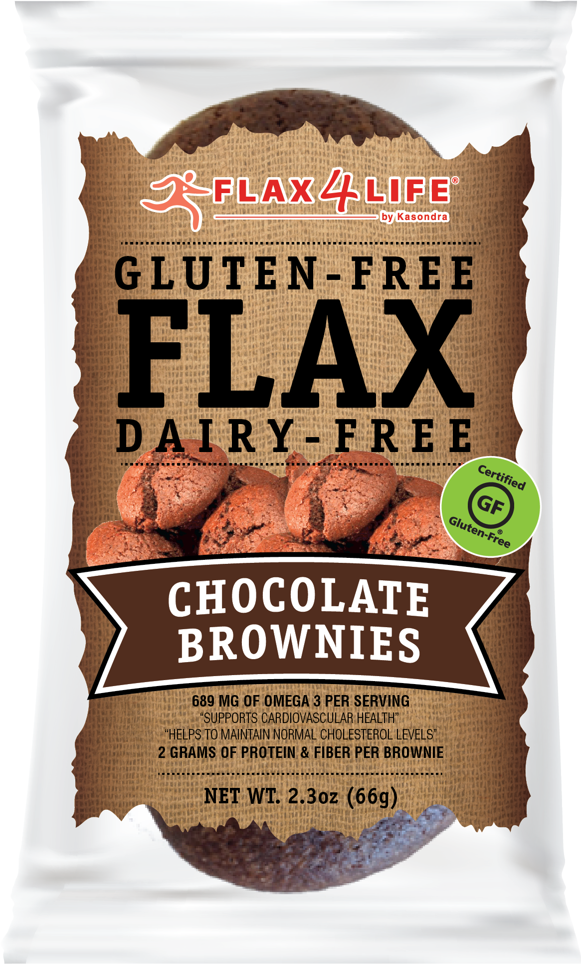 Flax4 Life Gluten Free Dairy Free Chocolate Brownies Package PNG Image