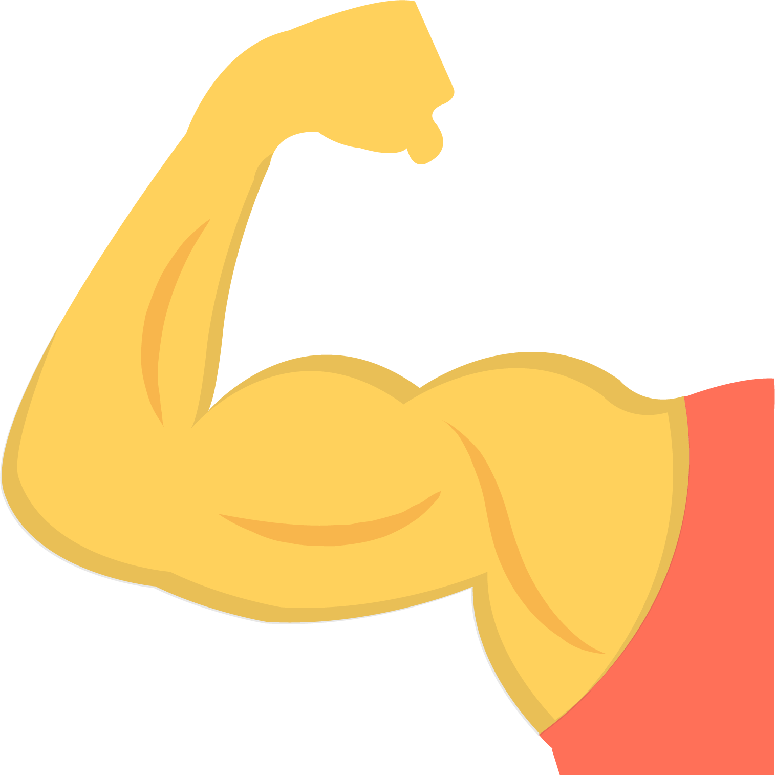 Flexed Bicep Emoji Illustration PNG Image