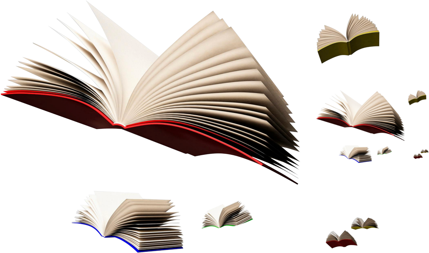 Floating Books Transparent Background PNG Image