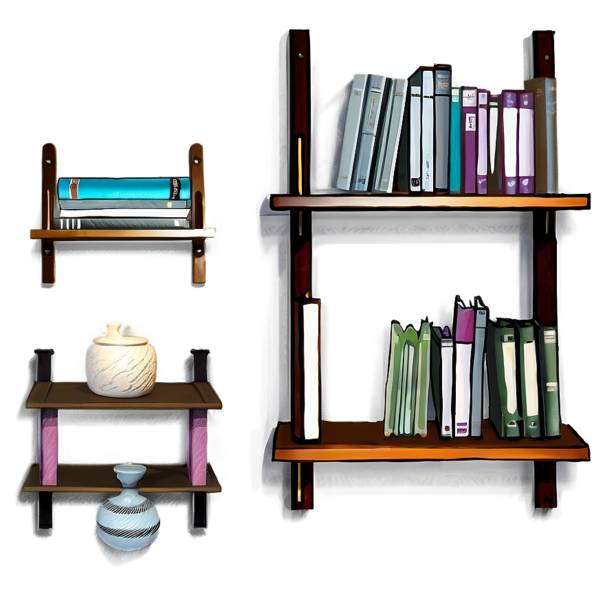 Floating Bookshelves Png Sut4 PNG Image