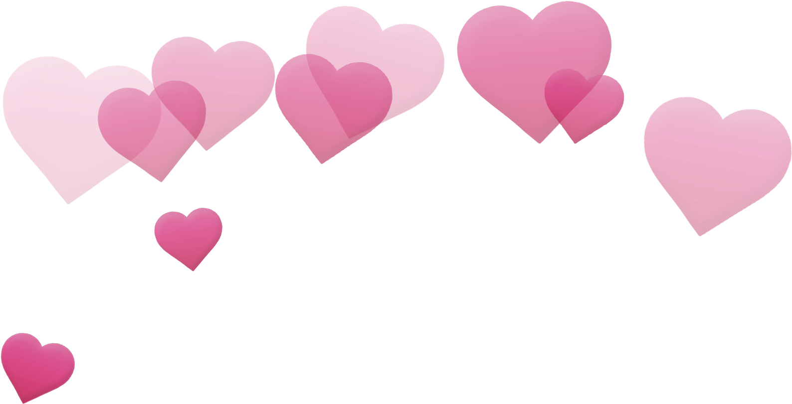 Floating Hearts Pattern PNG Image