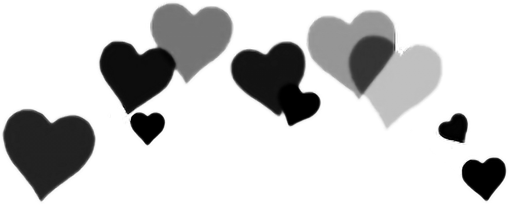 Floating Hearts Silhouette PNG Image