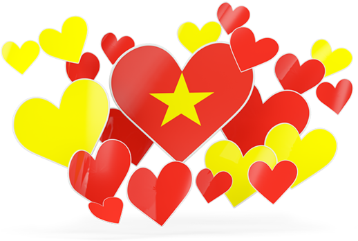 Floating Heartswith Vietnam Flag PNG Image