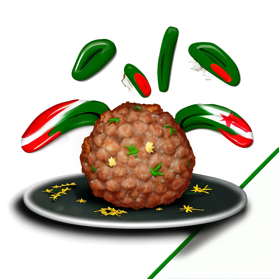 Floating Ingredients Meatball PNG Image