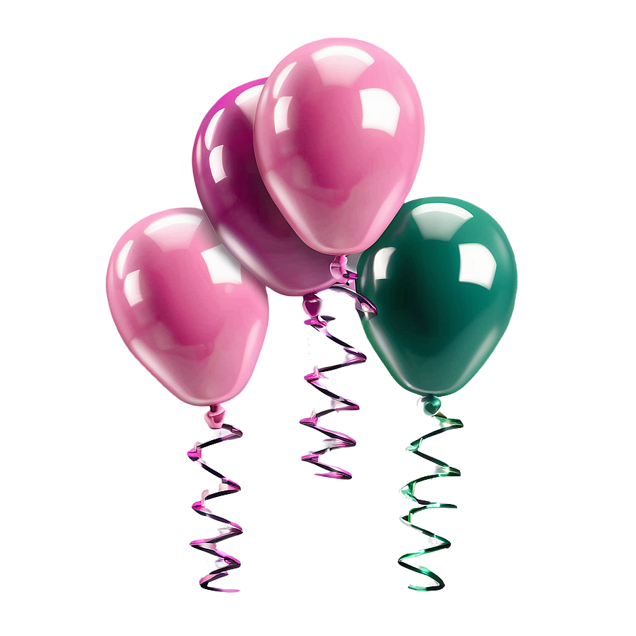 Floating Pink Balloons Festive Png 06122024 PNG Image