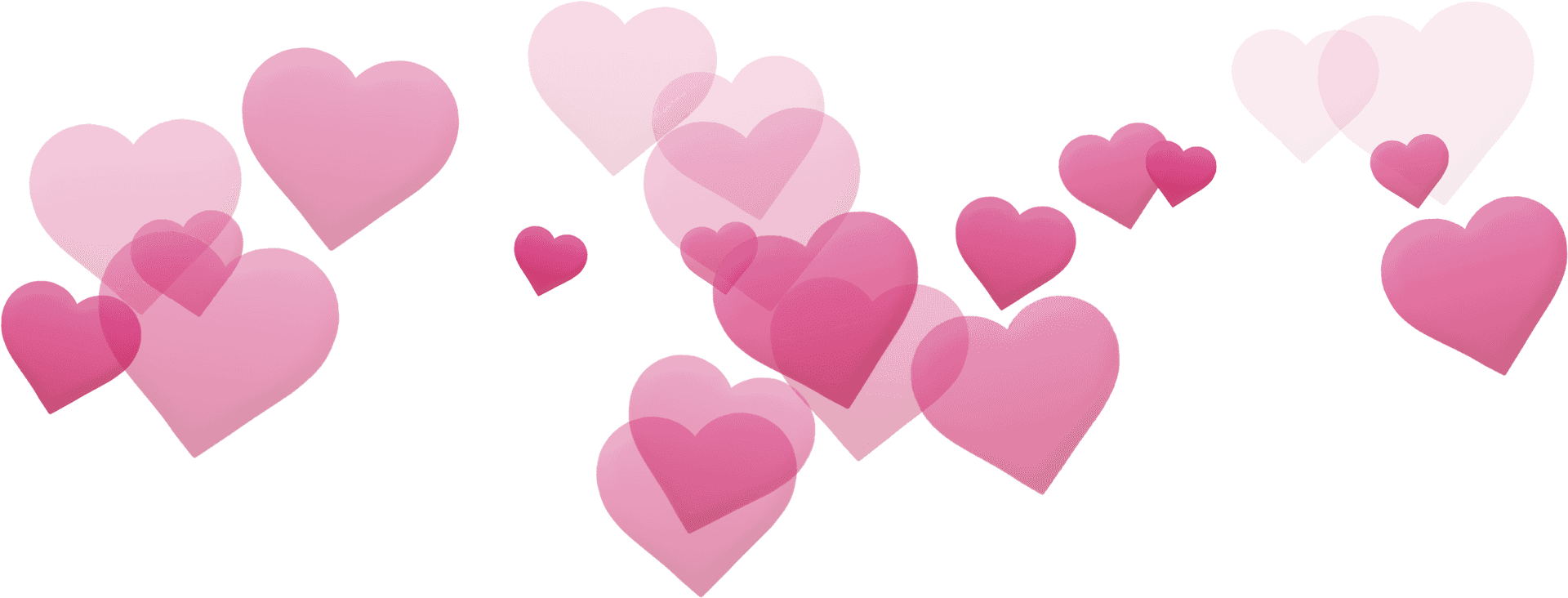 Floating Pink Hearts Filter PNG Image