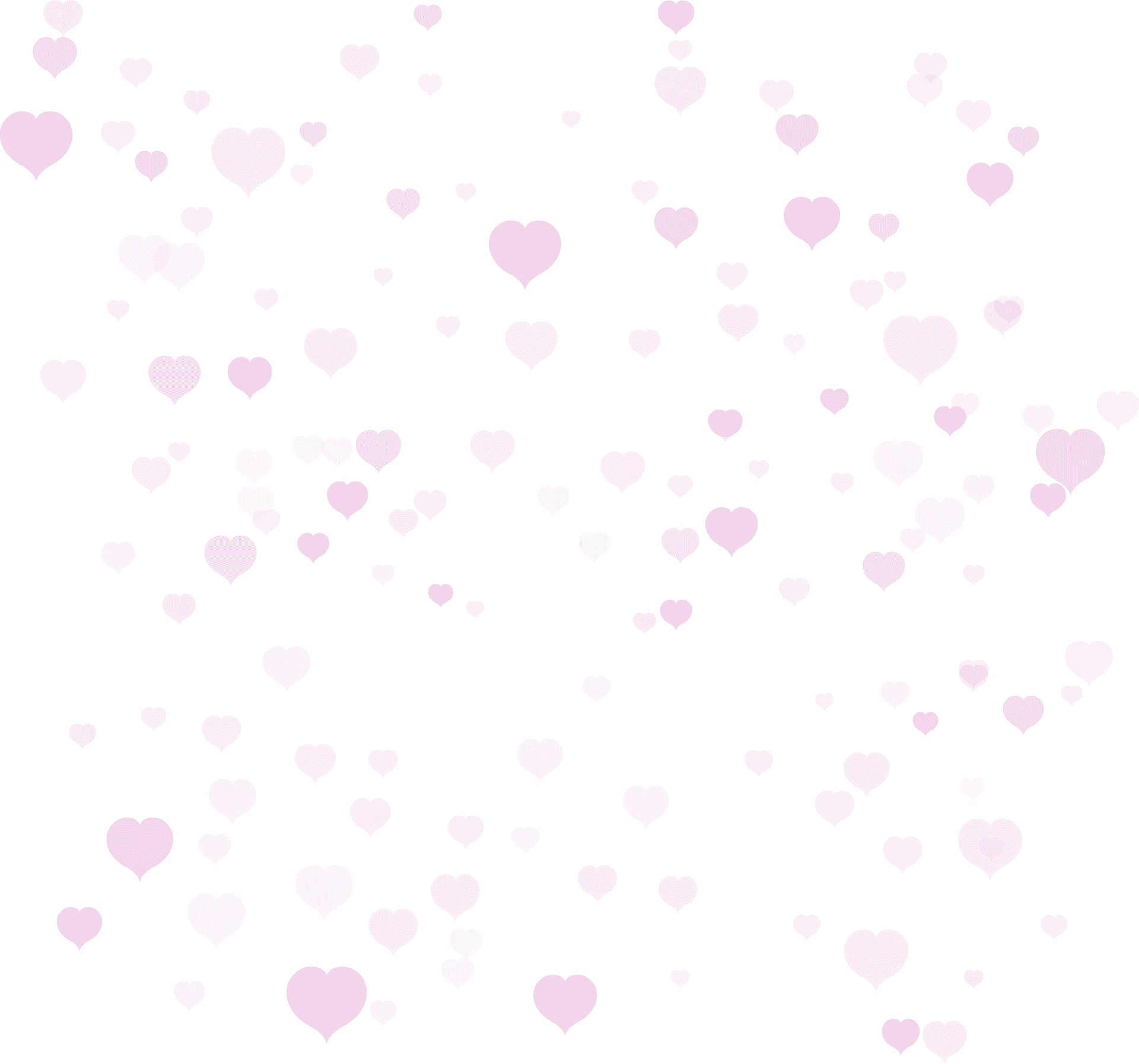 Floating Pink Hearts Pattern PNG Image