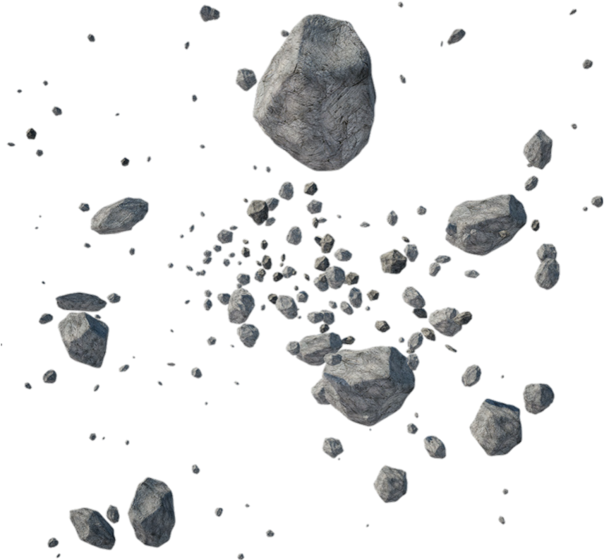 Floating Rocks Space Background PNG Image