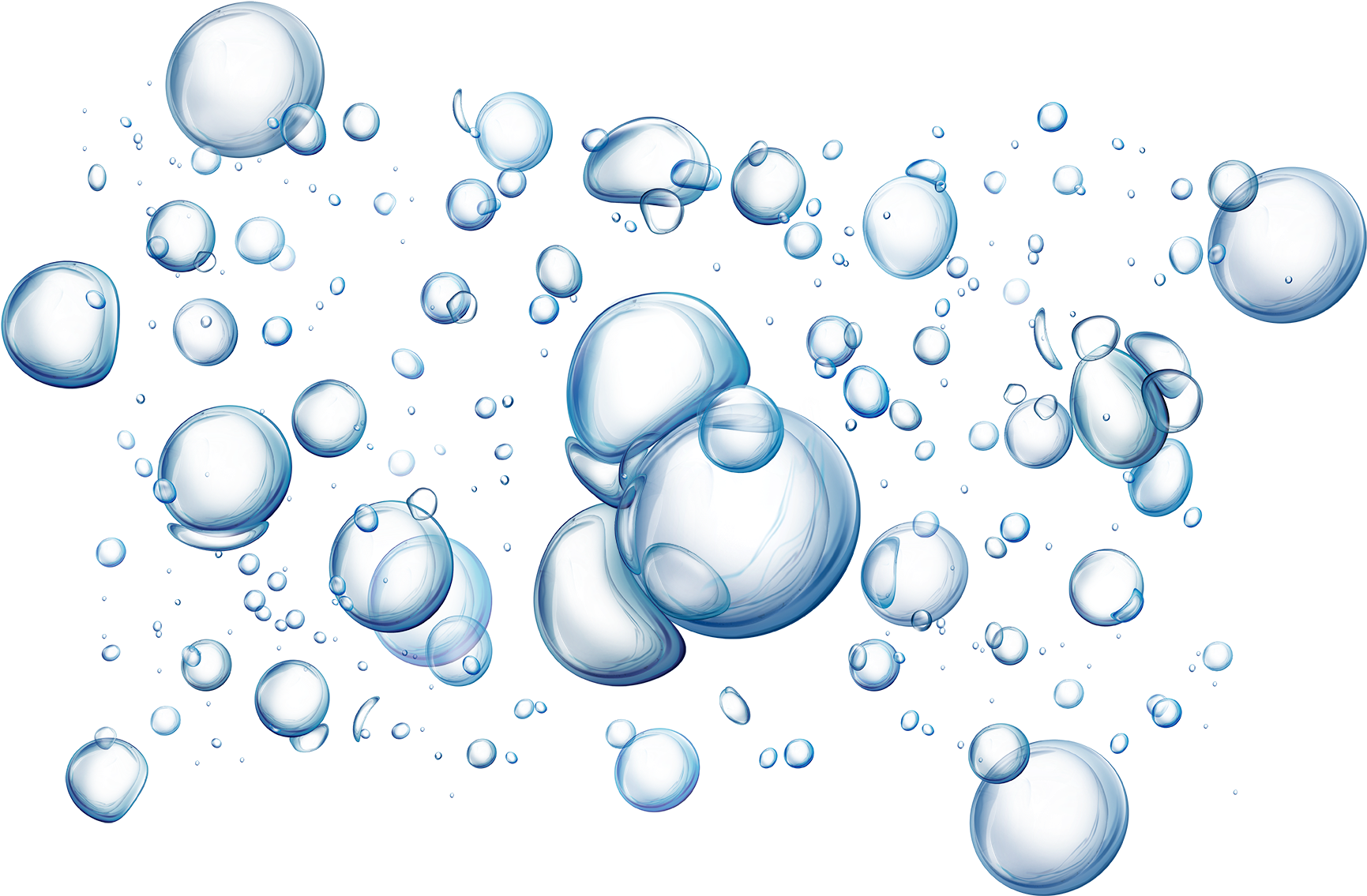 Floating Transparent Water Bubbles PNG Image