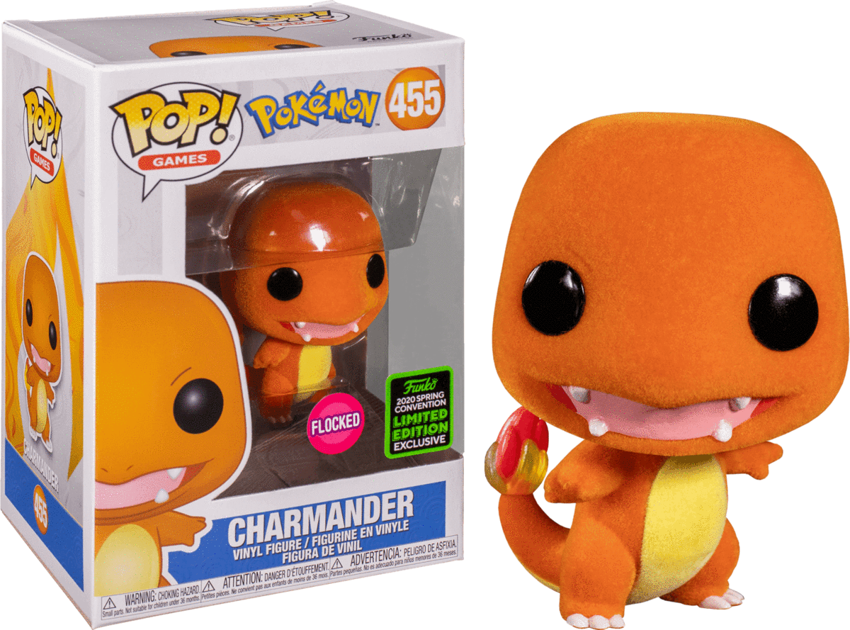 Flocked Charmander Funko Pop Exclusive PNG Image