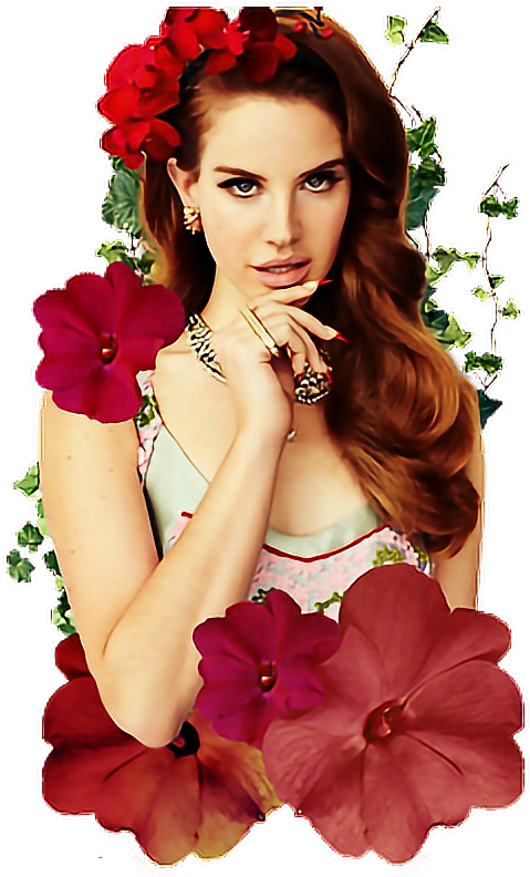 Floral Adorned Woman Portrait PNG Image