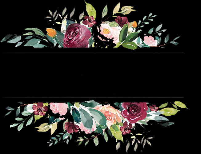 Floral Arrangement Black Background PNG Image