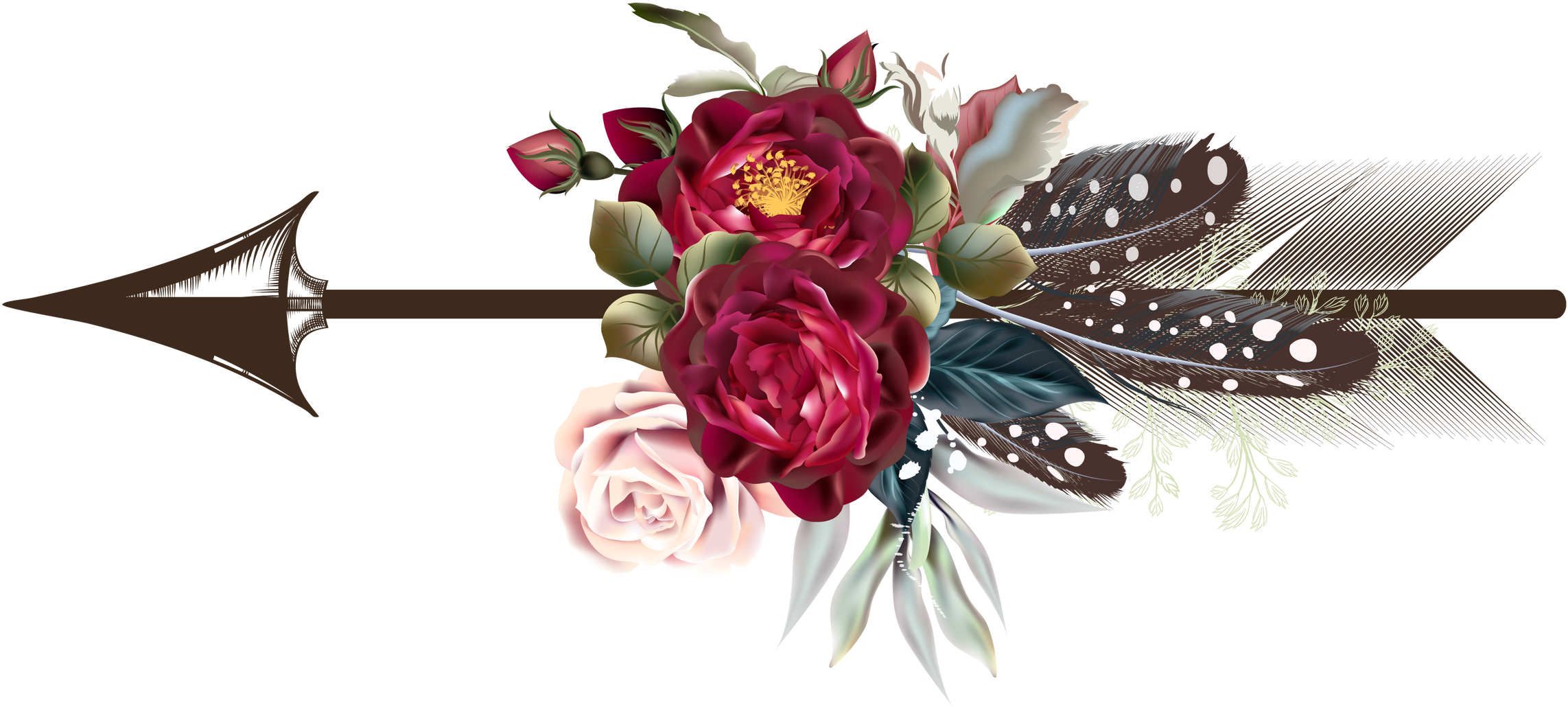 Floral Arrow Design.png PNG Image