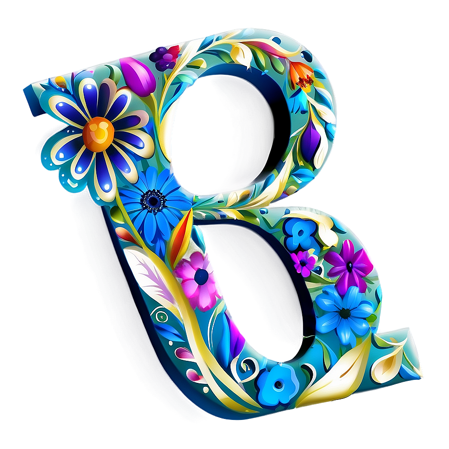 Floral B Letter Png Nwv36 PNG Image