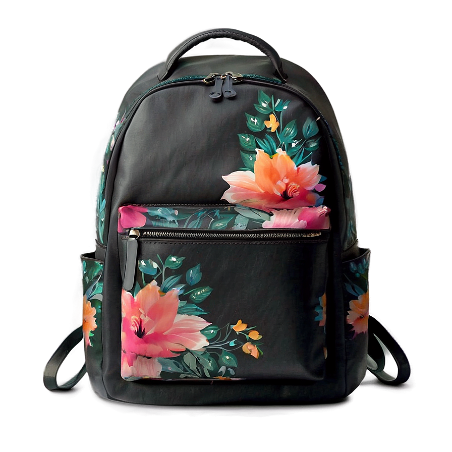 Floral Backpack Png 05252024 PNG Image