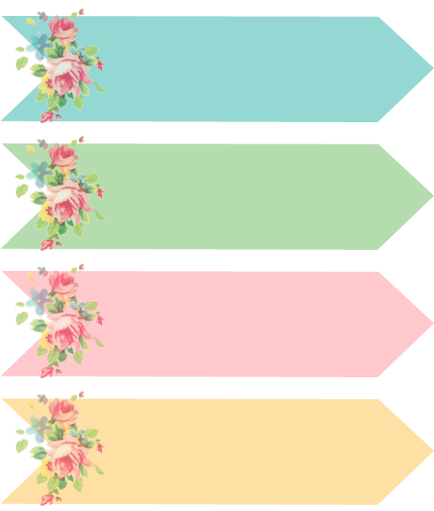 Floral Banner Set PNG Image