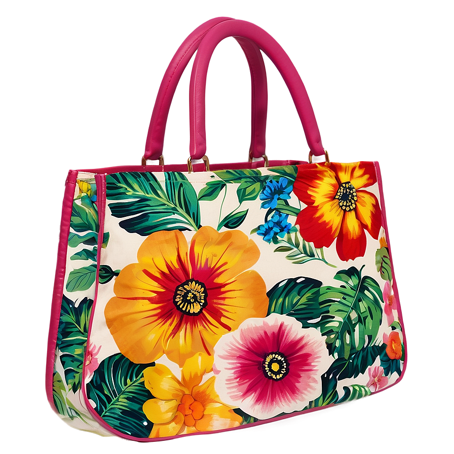 Floral Beach Bag Png 27 PNG Image