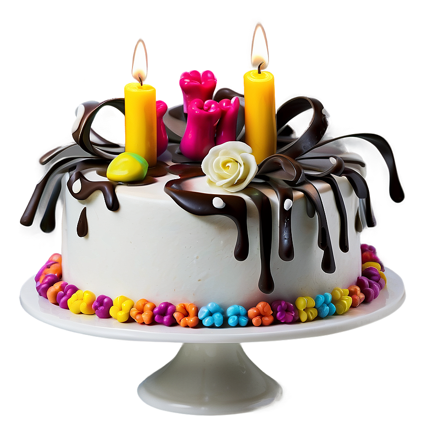 Floral Birthday Cake Png Ije49 PNG Image