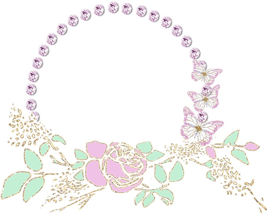 Floral Butterfly Arch Decoration PNG Image