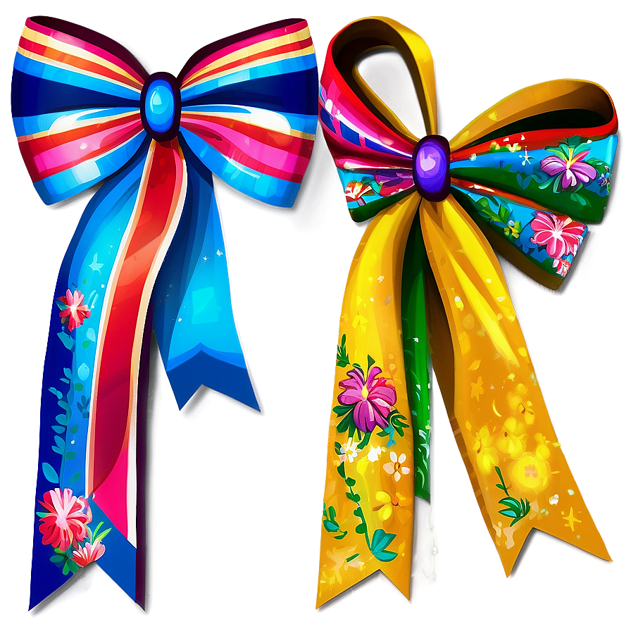 Floral Cheer Bow Png Cik PNG Image