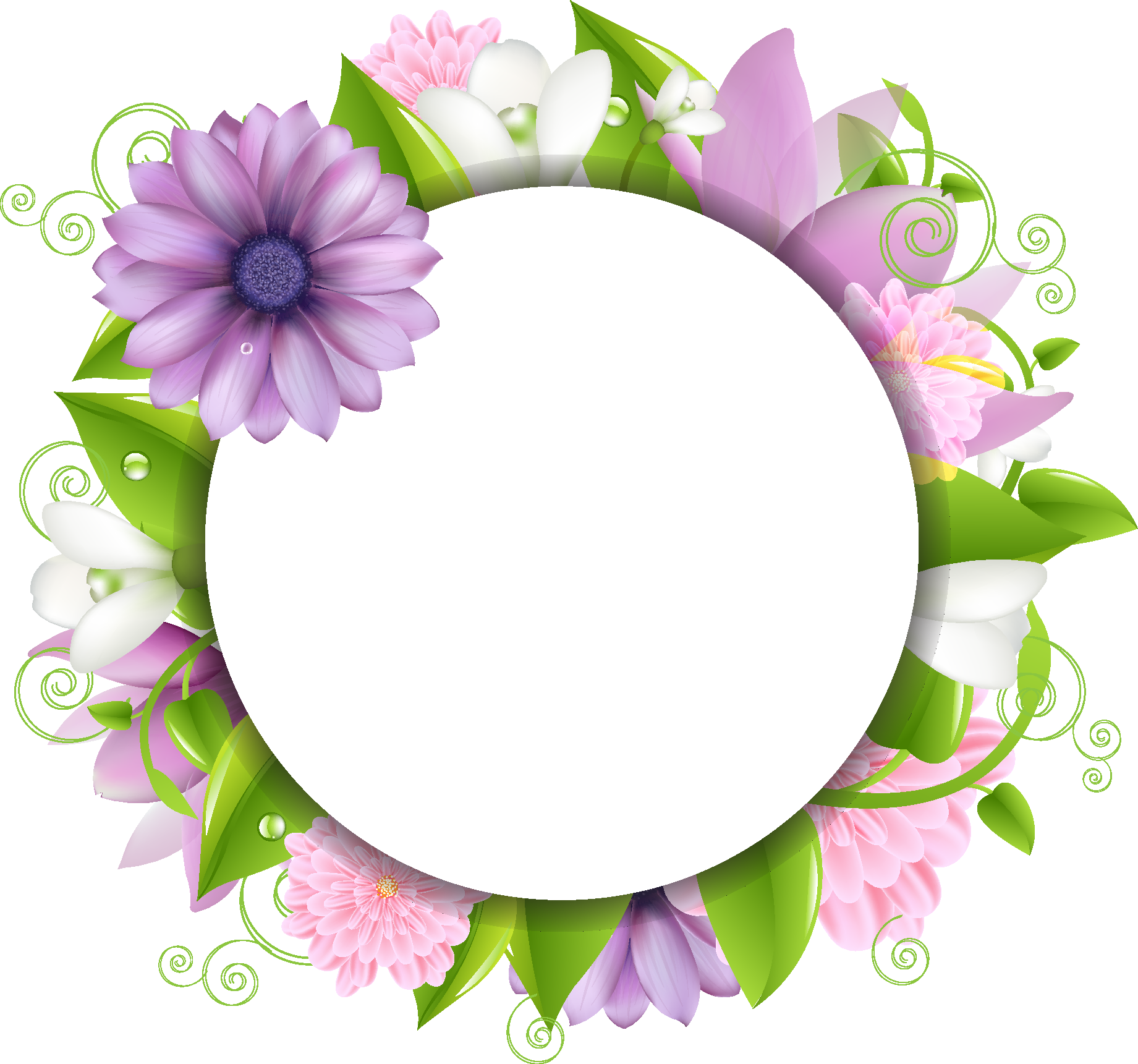 Floral_ Circle_ Frame_ Design.png PNG Image