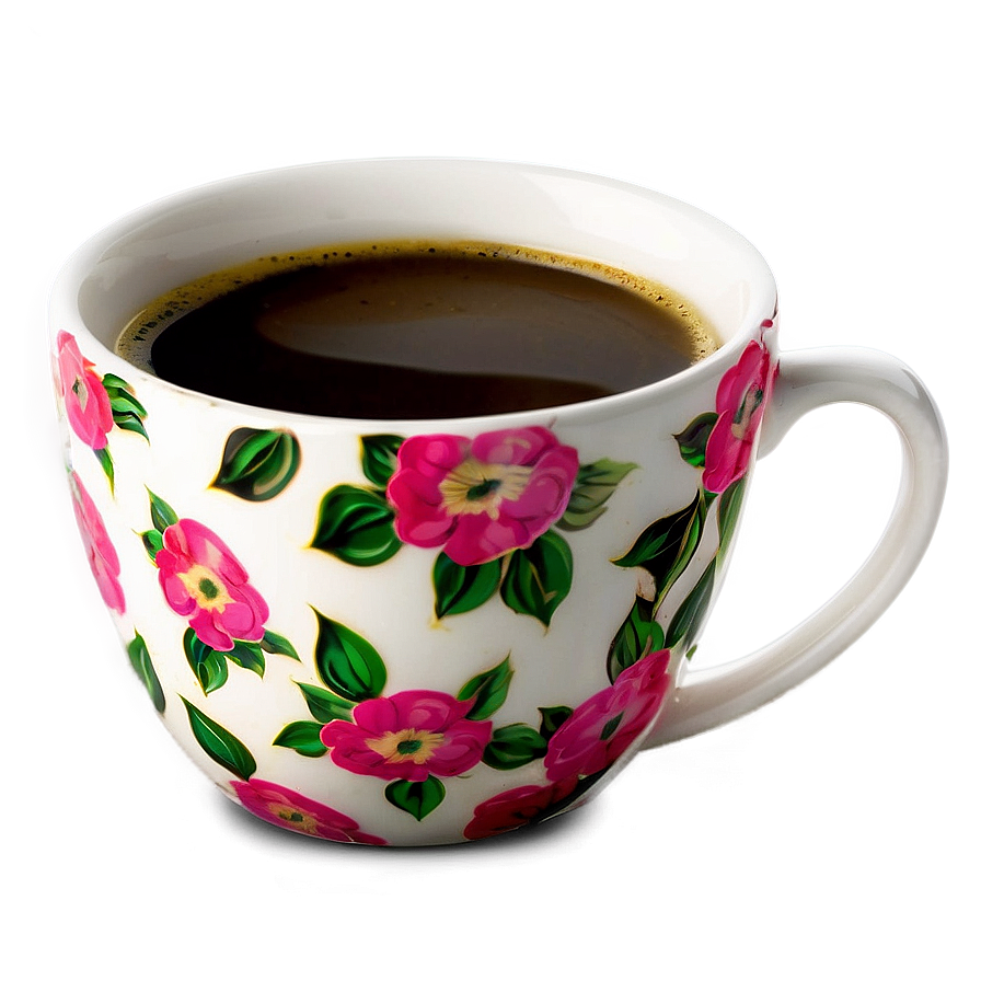 Floral Coffee Cup Png Bfi13 PNG Image