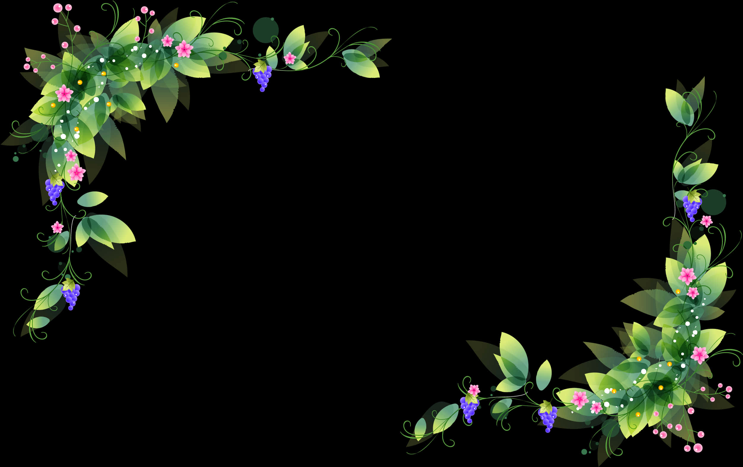 Floral_ Corner_ Border_ Design PNG Image