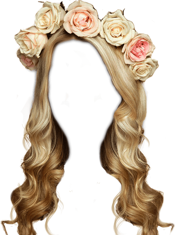 Floral Crown Hairstyle PNG Image