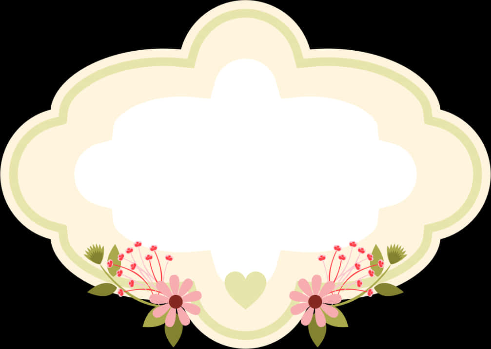 Floral Decorative Frame Design PNG Image