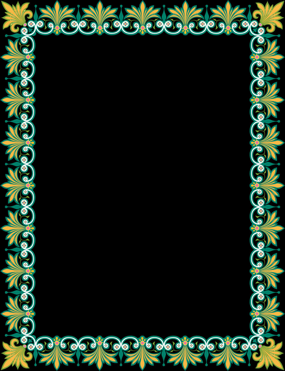 Floral Decorative Frame Design PNG Image