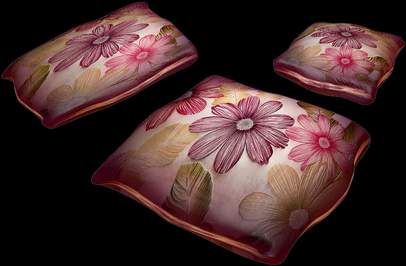 Floral Decorative Pillows PNG Image