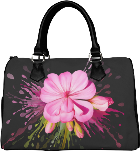 Floral Design Handbag PNG Image