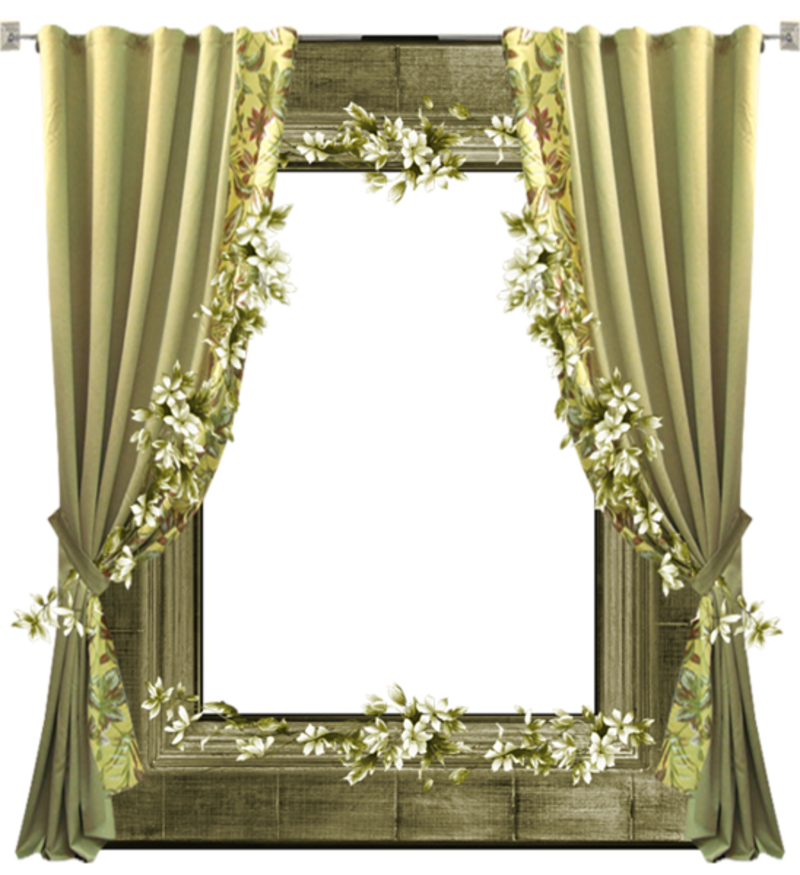 Floral Draped Frame Design PNG Image