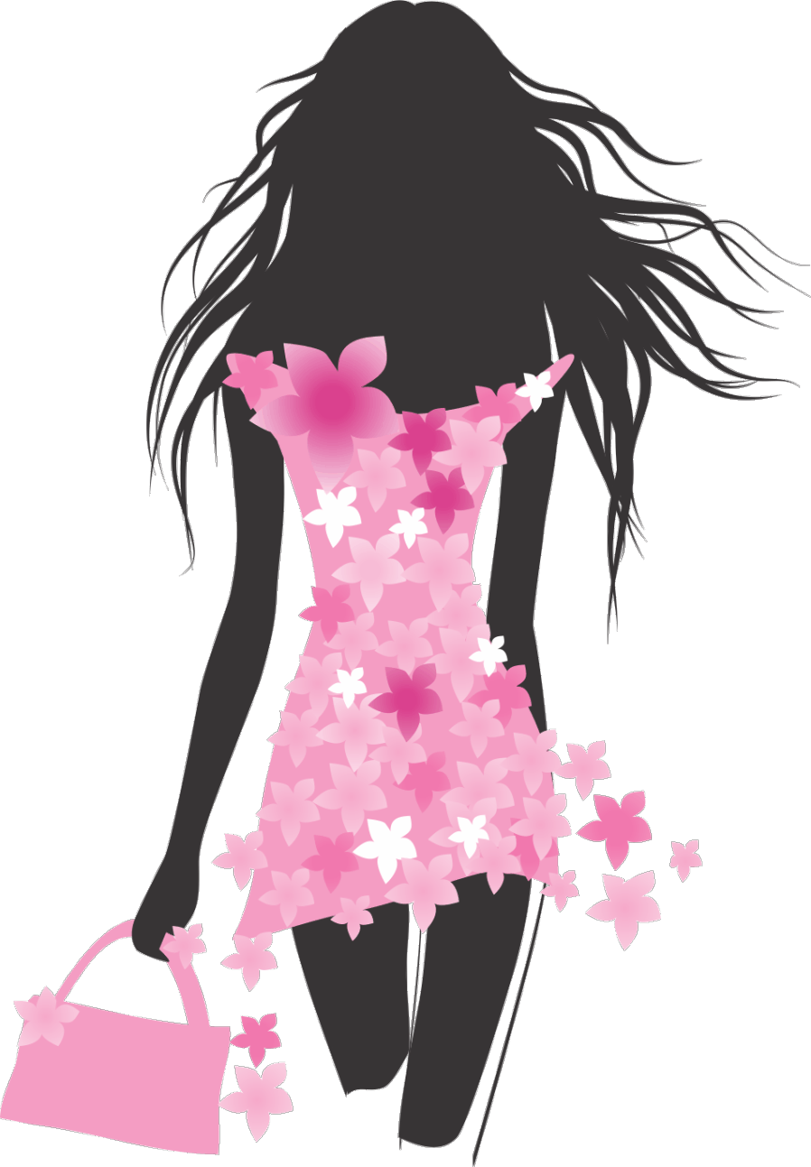 Floral Dress Fashion Silhouette PNG Image