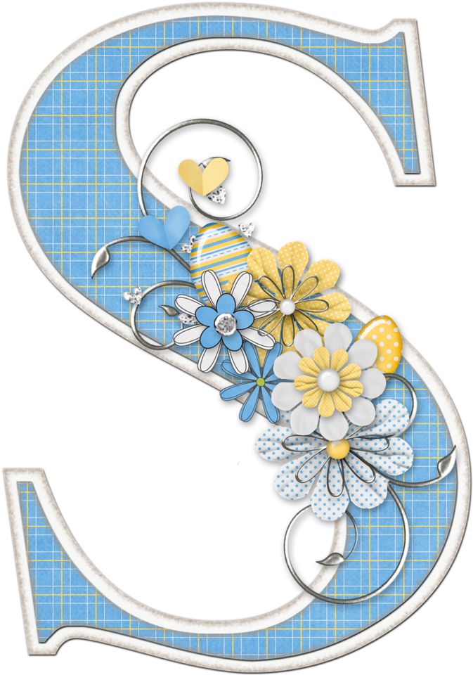 Floral Embellished Letter S PNG Image