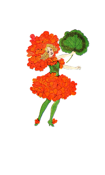 Floral Fantasy Illustration PNG Image