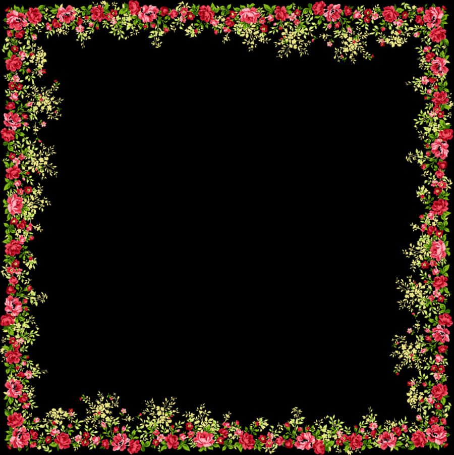 Floral Frame Border Design PNG Image