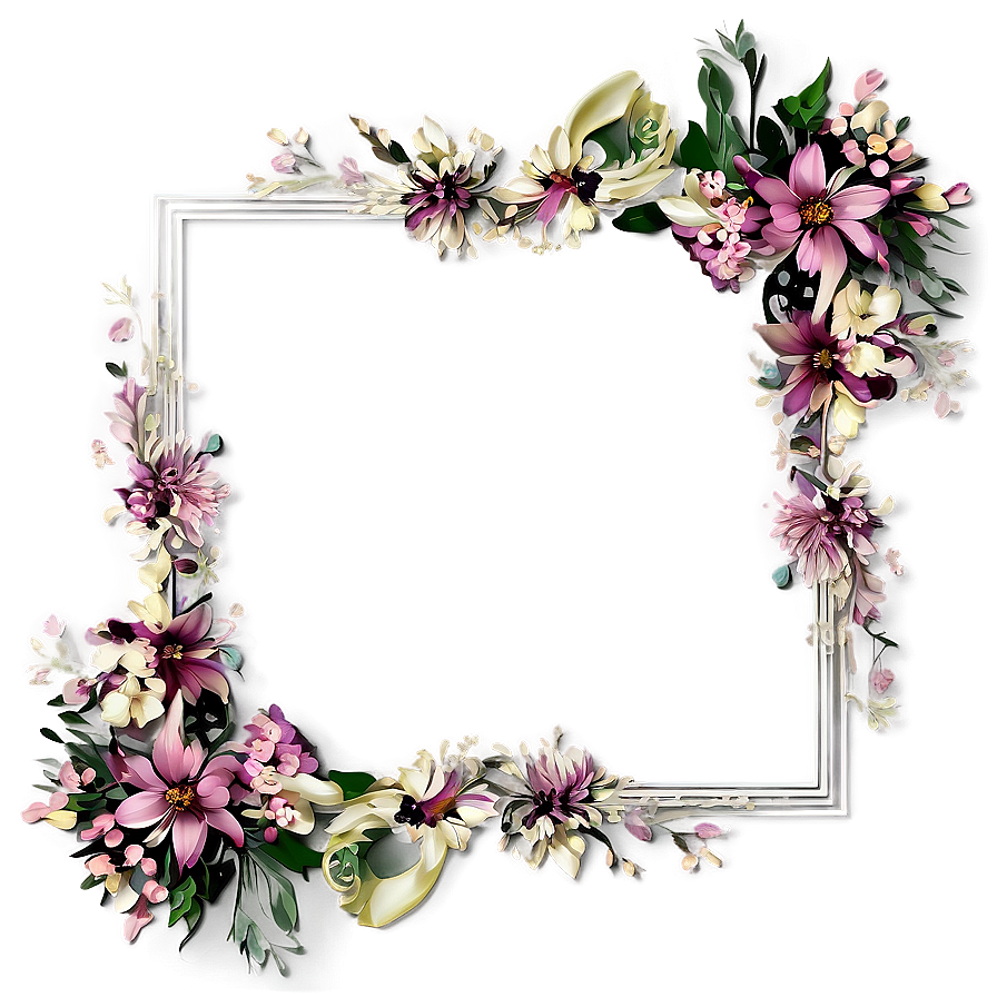 Floral Frame Border Png Hyc89 PNG Image