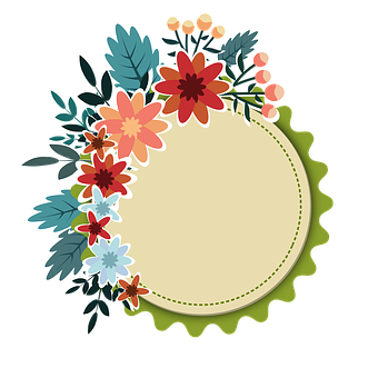 Floral Frame Graphic Design PNG Image