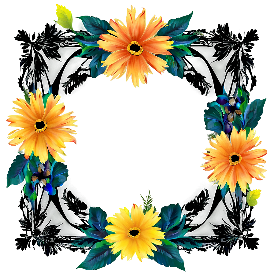 Floral Frame Silhouette Png Cdg78 PNG Image