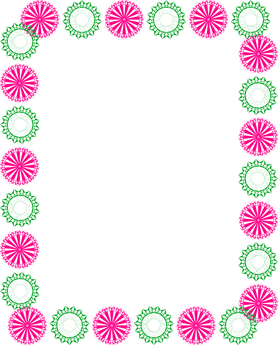 Floral Geometric Border Design PNG Image