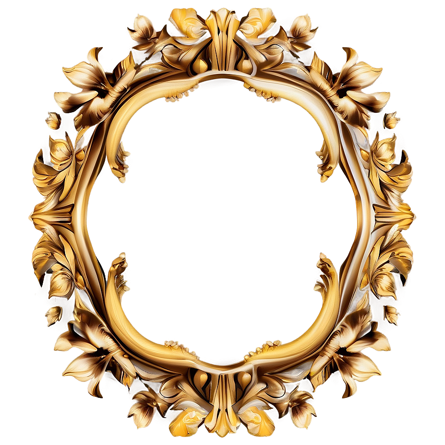 Floral Golden Frame Png 60 PNG Image