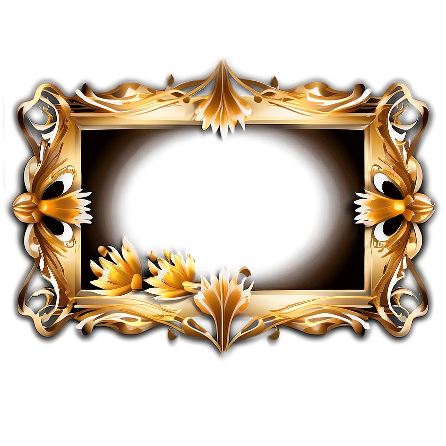 Floral Golden Frame Png 91 PNG Image