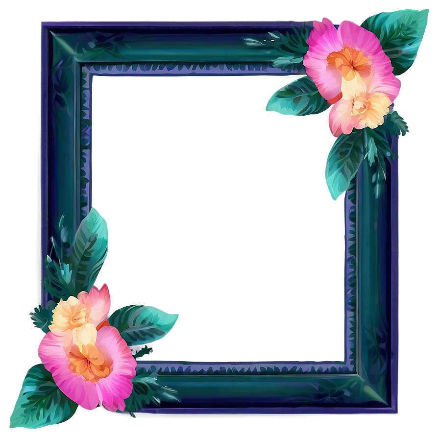 Floral Green Frame Png Ynn49 PNG Image