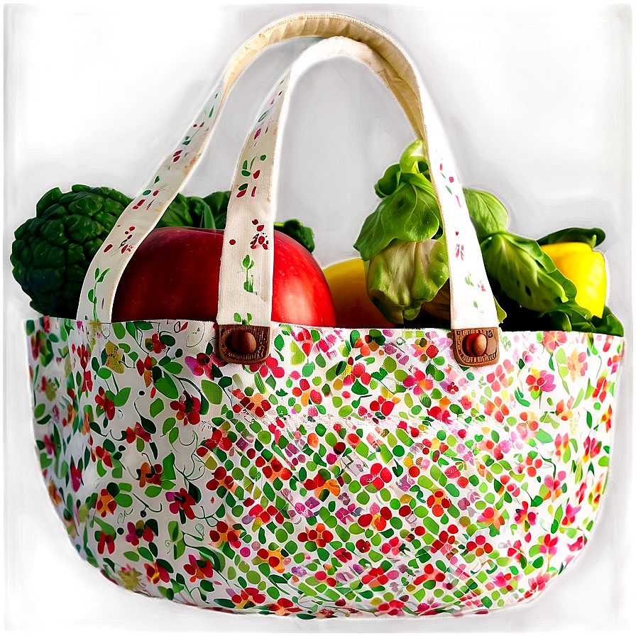 Floral Grocery Bag Png 06132024 PNG Image