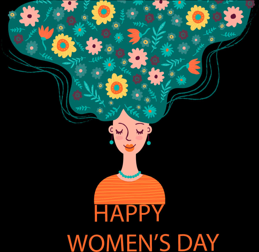 Floral Hair Womens Day Celebration PNG Image