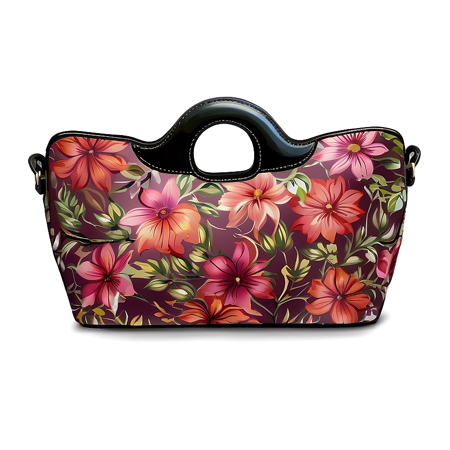 Floral Handbag Png Kjk PNG Image